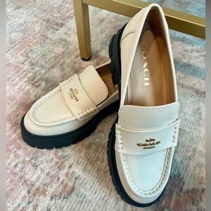 Coach Ruthie Leather Loafers with Logo Accent (NWOT)